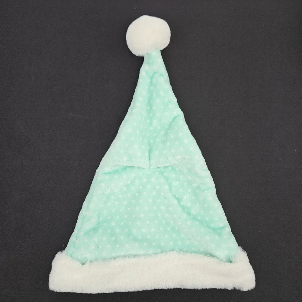 Martha on the Mantel Santa Hat Limited Edition‎ Green Polka Dot Faux Fur Holiday
